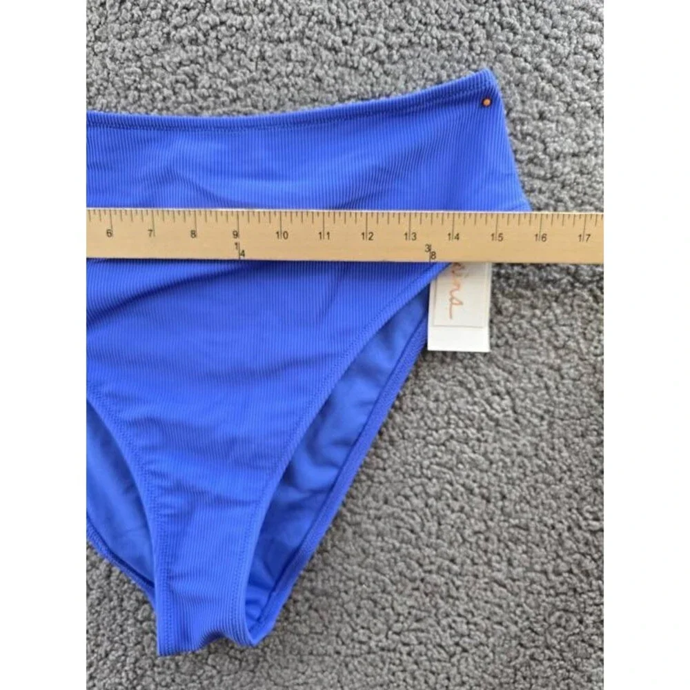 Raisins Indo High Waist Cheeky Bikini Brief Bottoms Juniors' XL Blue Pull On